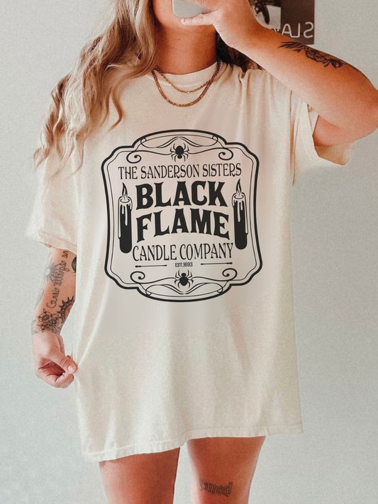 BLACK FLAME CANDLE CO HALLOWEEN GRAPHIC TEE