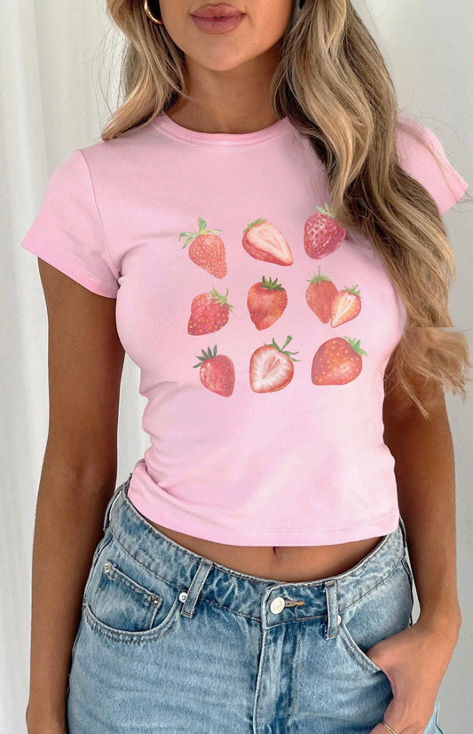 VINTAGE STRAWBERRIES 90s BABY TEE